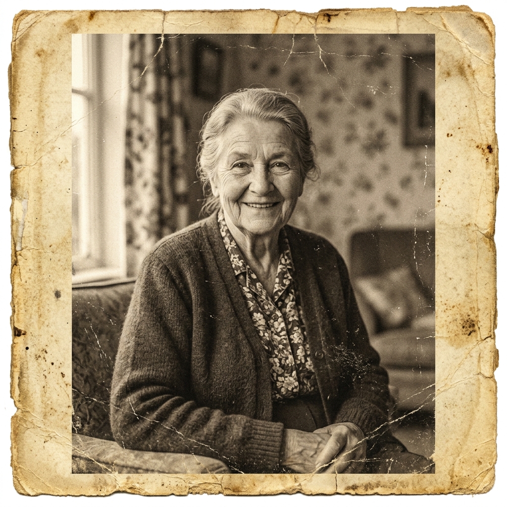 Foto original antiga em sépia com marcas do tempo